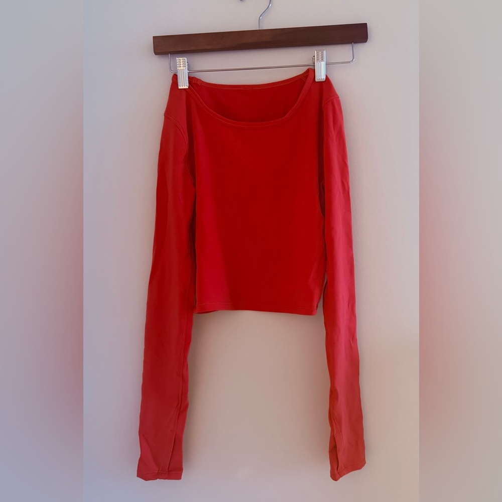 Lululemon Red Long Sleeve Crop Top